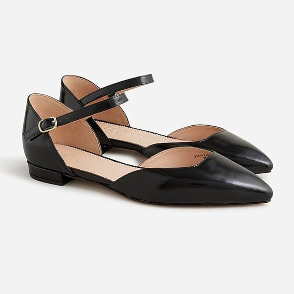 J Crew Pointed-toe flats in spazzolato leather Size 5.5 - Picture 1 of 6